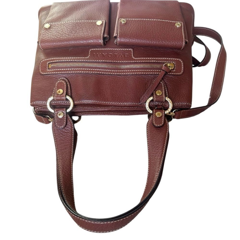 BVLGARI Brown Grained Leather Becky Handbag - Picture 4 of 16